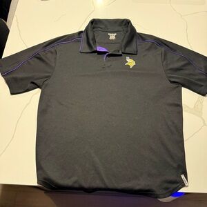 Reebok Black Polo Shirt with Purple Trim